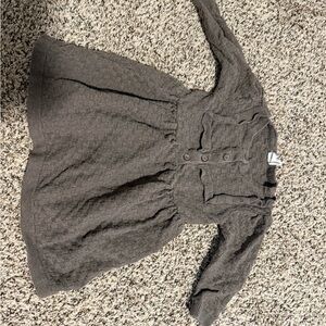 Katie Quinn Textured Knit Long Sleeve Dress - Dark Gray